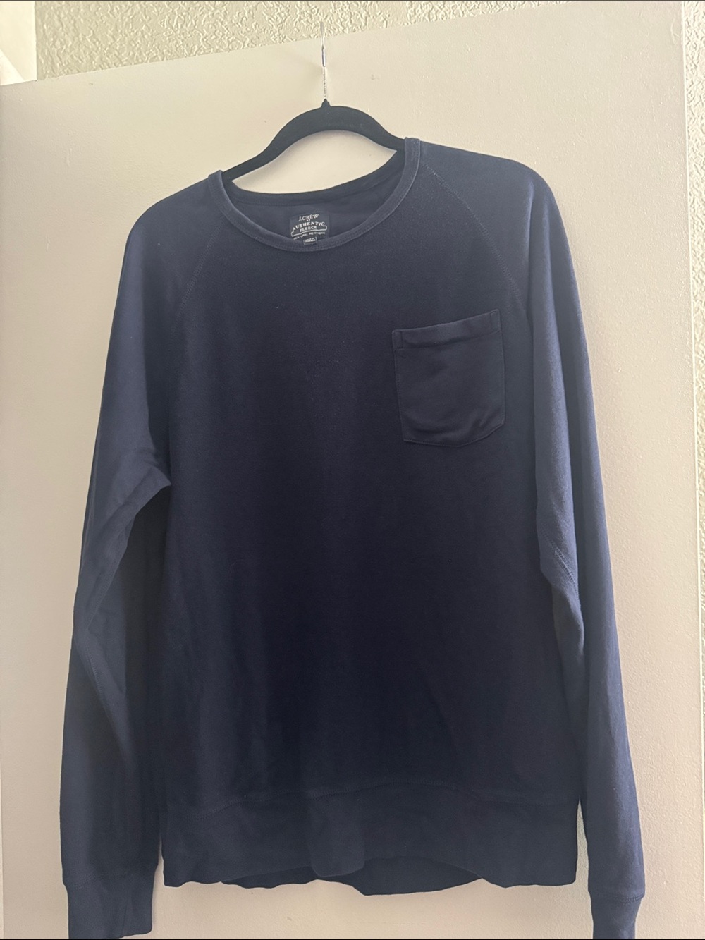 J. Crew Navy Crewneck Pocket Sweatshirt